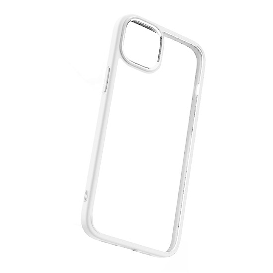 Silicone Case with Transparent Body for Apple iPhone 15 White